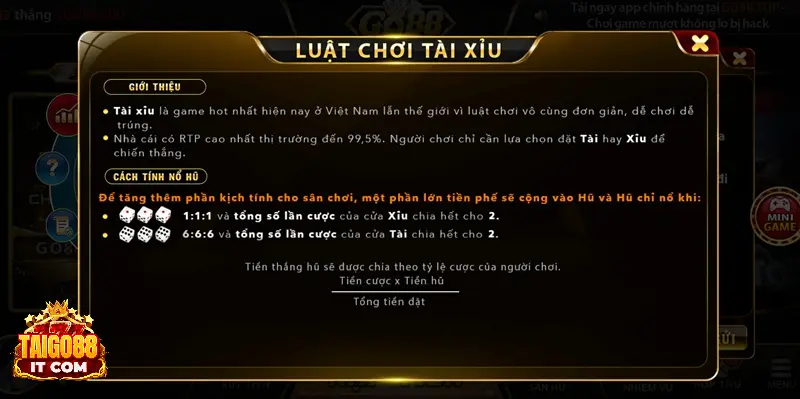 Căn cứ thể lệ chơi để đưa ra quyết định hack tài xỉu go88 hợp lý