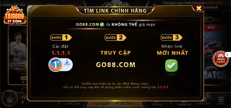 Go88 có cung cấp link chính hãng để gỡ chặn truy cập an toàn