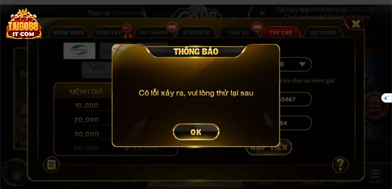 Go88 được miễn trừ trách nhiệm nếu lỗi giao dịch từ phía bạn