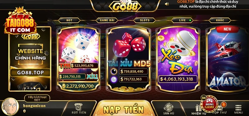 Đăng ký tài khoản trên app cổng game go88