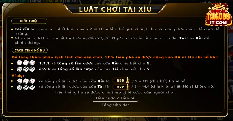 Luật và quy tắc cược không thể thiếu trong tài xỉu