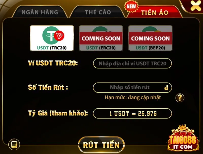 Rút tiền từ go88 qua tiền ảo nhanh chóng