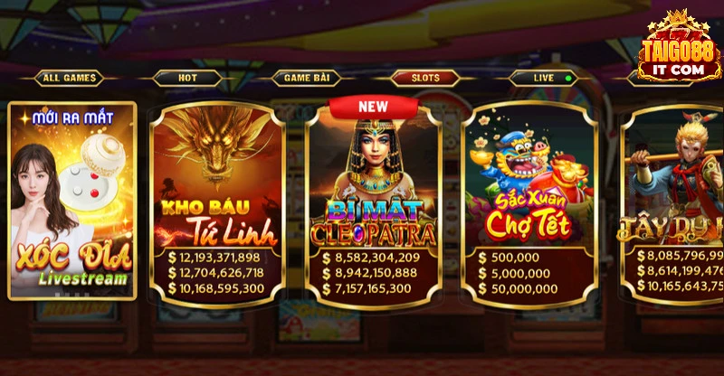 Sảnh đa dạng game hấp dẫn, đặc sắc